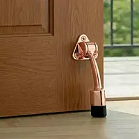 (5619) Palam Doorstopper Zinc Zoya Rose Gold 5"