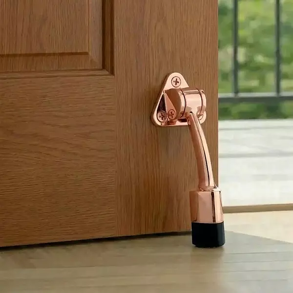 (5619) Palam Doorstopper Zinc Zoya Rose Gold 5"