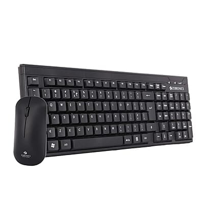 Zeb-Companion 105 Keyboard and Mouse Sets with Nano Receiver with 106 Keys and and 3 DPI and has Power Saving Mode.