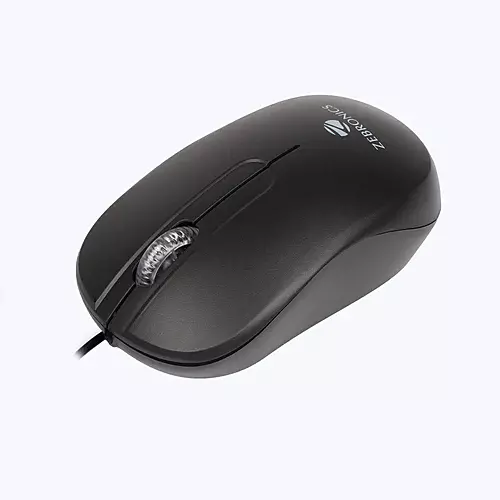 Zebronics Zeb-Sprint Wired Mouse – 1200 DPI | USB | Ergonomic Design | Smooth Tracking | PC & Laptop Mouse