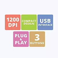 Zebronics Zeb-Sprint Wired Mouse – 1200 DPI | USB | Ergonomic Design | Smooth Tracking | PC & Laptop Mouse
