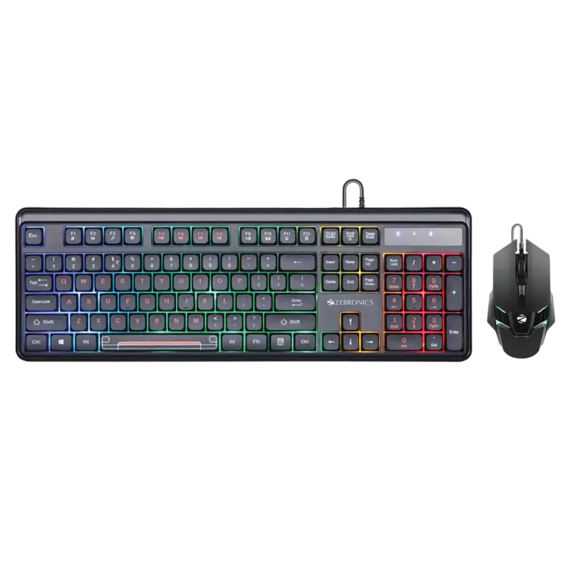 Zebronics Combat Gaming Keyboard Mouse (Black) - New Arrival
