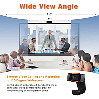 Zebion Vision HD Webcam – 720p Video | Built-in Mic | USB Plug & Play | PC & Laptop