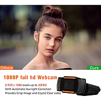 Zebion Vision HD Webcam – 720p Video | Built-in Mic | USB Plug & Play | PC & Laptop