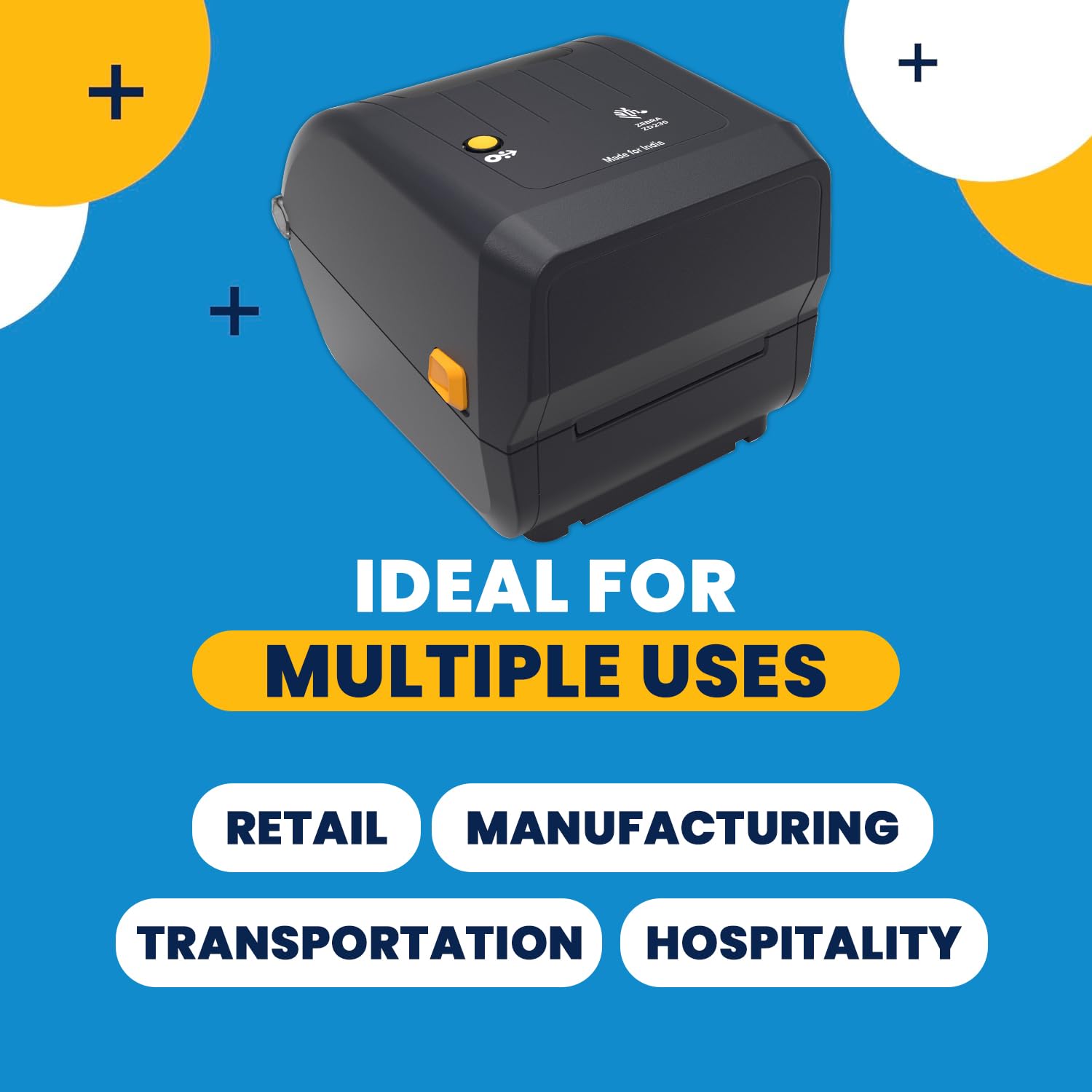 Zebra ZD230TA 4-Inch  (10.16cm) Thermal Transfer Desktop Barcode Label Printer, 203 DPI, 6 IPS Print Speed, USB Connectivity, Monochrome, Windows Compatible Zebra ZD230TA 4-Inch  (10.16cm) Thermal Transfer Desktop Barcode Label Printer, 203 DPI, 6 IPS Print Speed, USB Connectivity, Monochrome, Windows Compatible