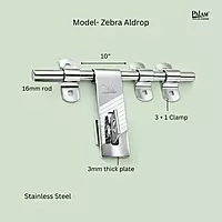 (6004) Palam Aldrop SS/16mm Zebra -10"(4pcs Bx)