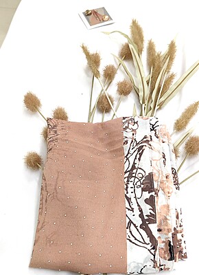 Zera Premium Georgette Digital Print Hijab with Stones All Around