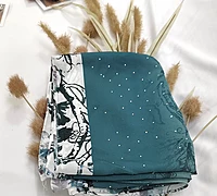 Zera Premium Georgette Digital Print Hijab with Stones All Around