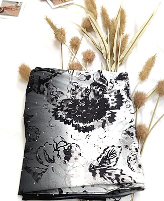 Zera Premium Georgette Digital Print Hijab with Stones All Around