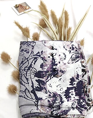 Zera Premium Georgette Digital Print Hijab with Stones All Around