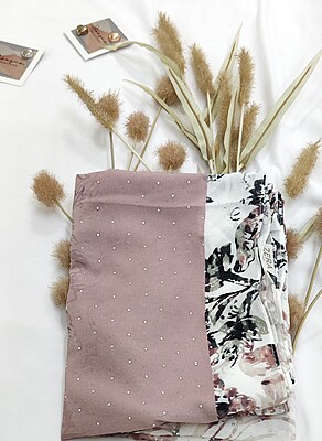 Zera Premium Georgette Digital Print Hijab with Stones All Around