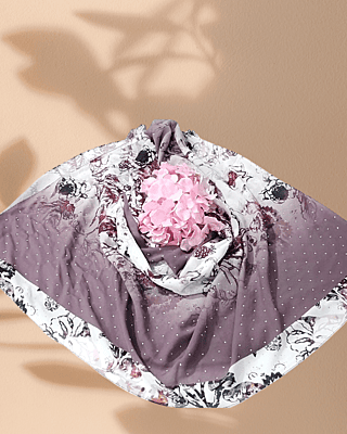 Zera Premium Georgette Digital Print Hijab with Stones All Around