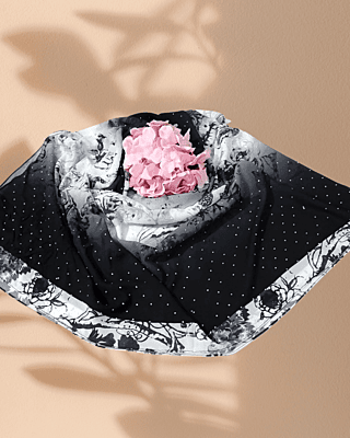 Zera Premium Georgette Digital Print Hijab with Stones All Around