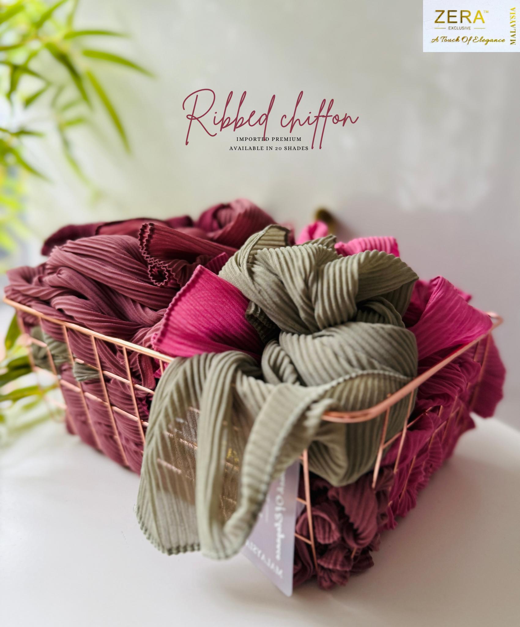 Zera Premium Malaysian Ribbed Chiffon Hijab