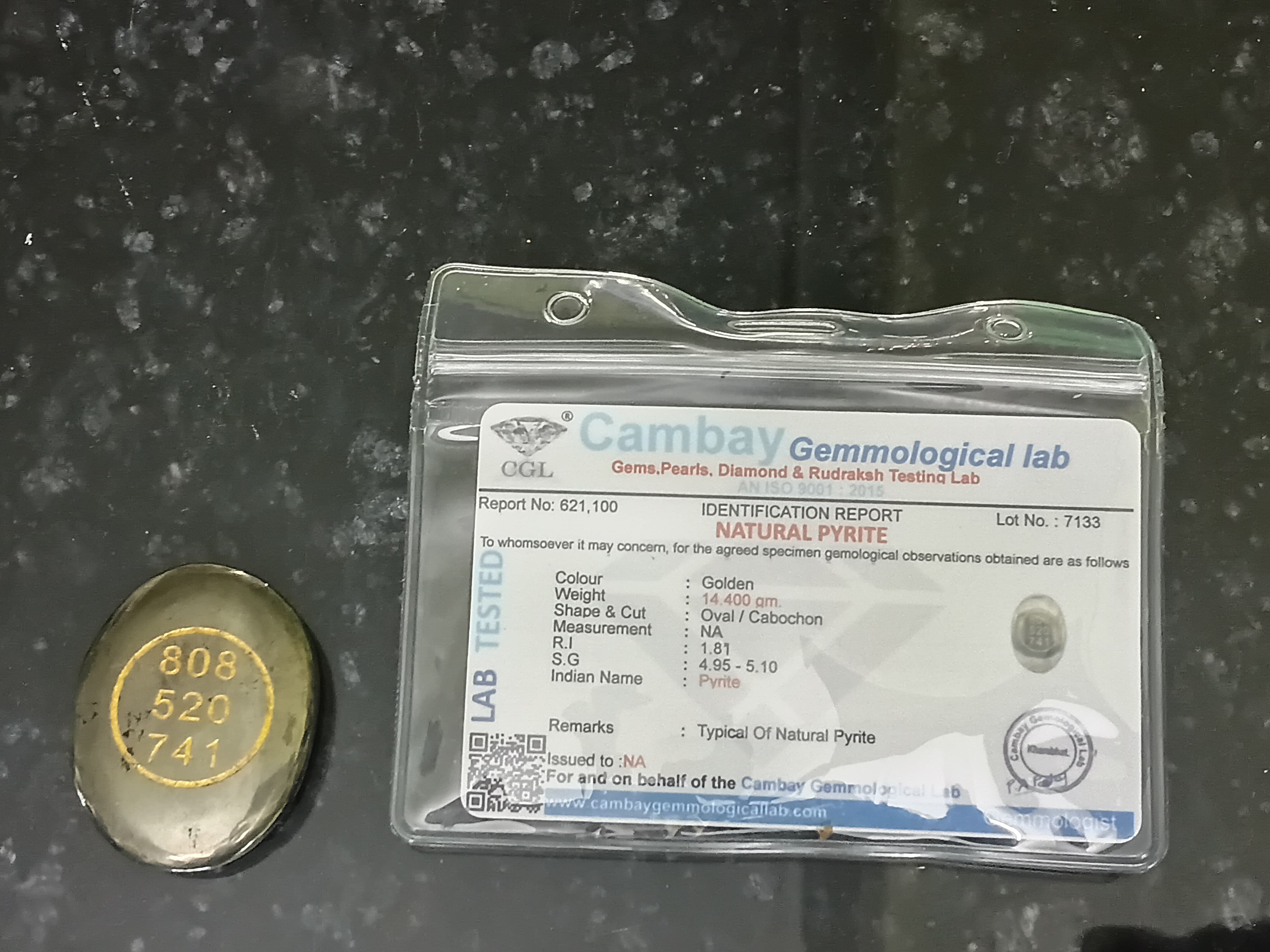 Pyrite Zibu Coin with Wodden Box & Certificate Pyrite Zibu Coin with Wodden Box & Certificate