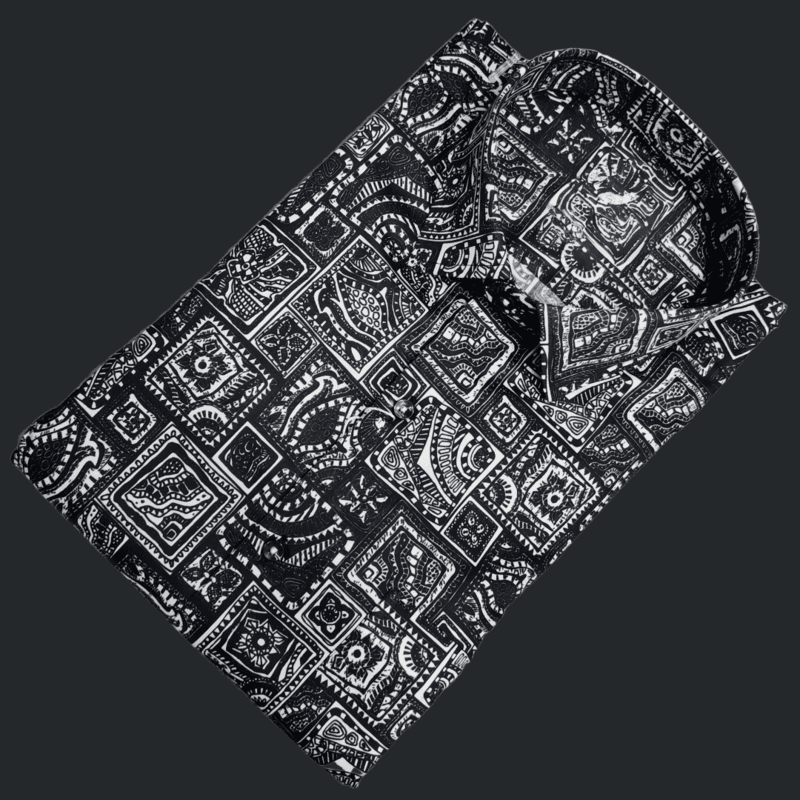 BLACK PRINTED SHIRT