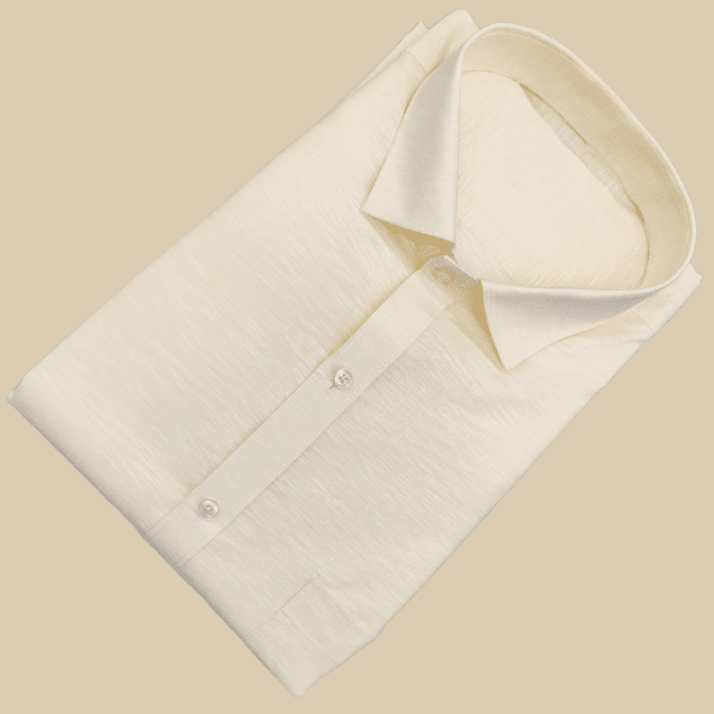 CREAM SELF DESIGN SHIRT