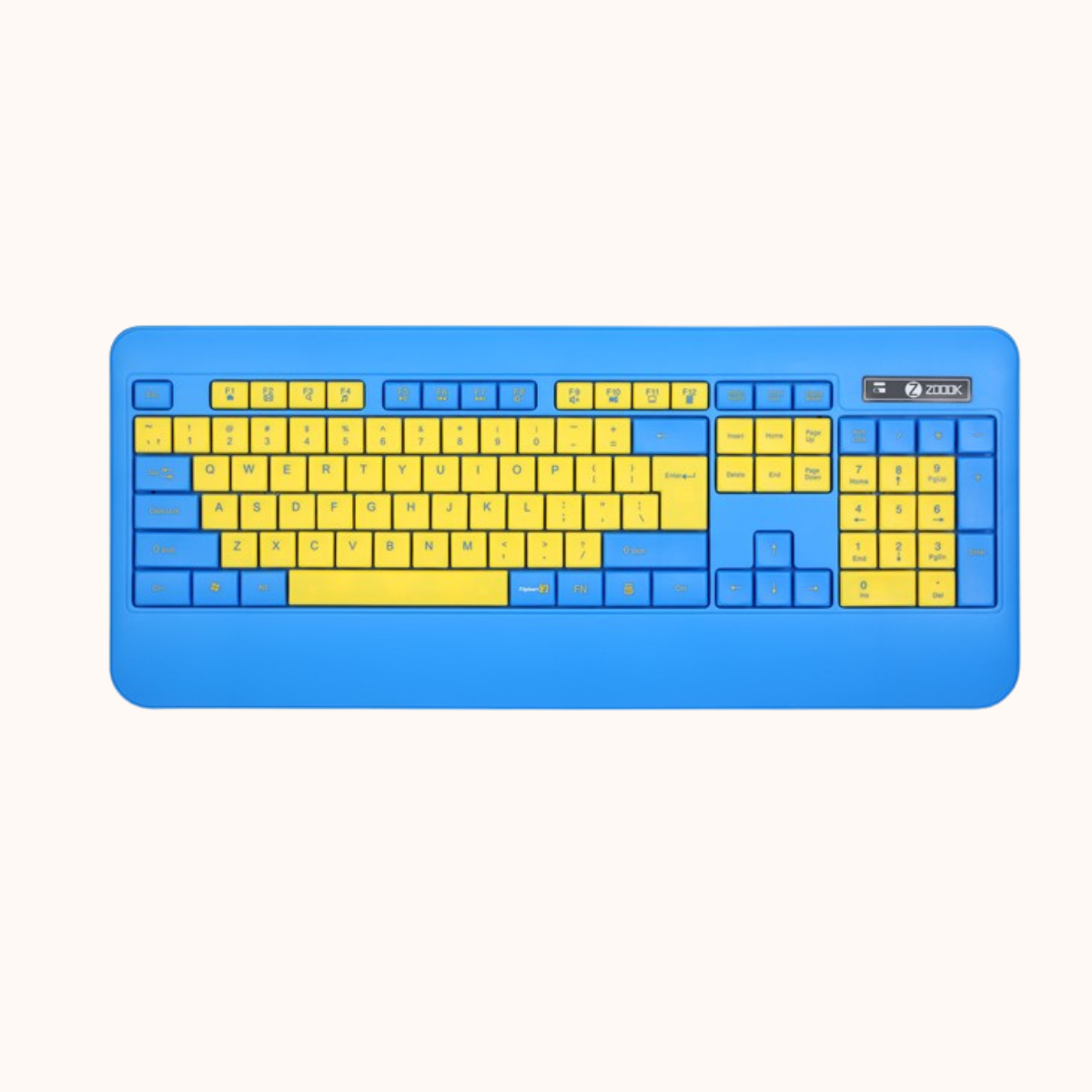Open Box Zoook Qwerty Pad/3 Adj. DPI/Full Size Keyboard (104 key) with Palm rest Wireless Desktop Keyboard