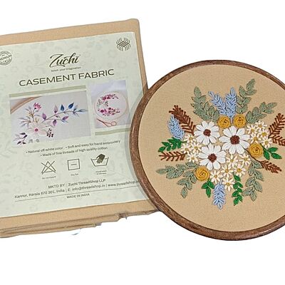 Zuchi Premium Casement Embroidery Fabric Chiku