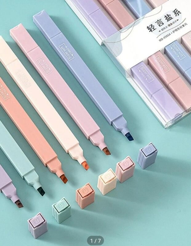 PXBQ Aesthetic Cute Highlighters Bible Highlighters Chic Modern Minimal Pastel Tip Highlighters Pen Soft Chisel Marker Pens