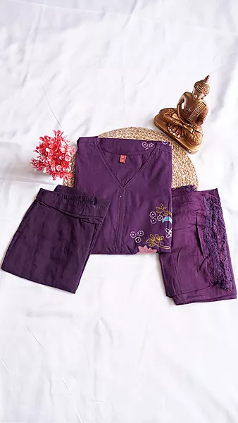 Chanderi Cotton 3 Piece Set with Lining