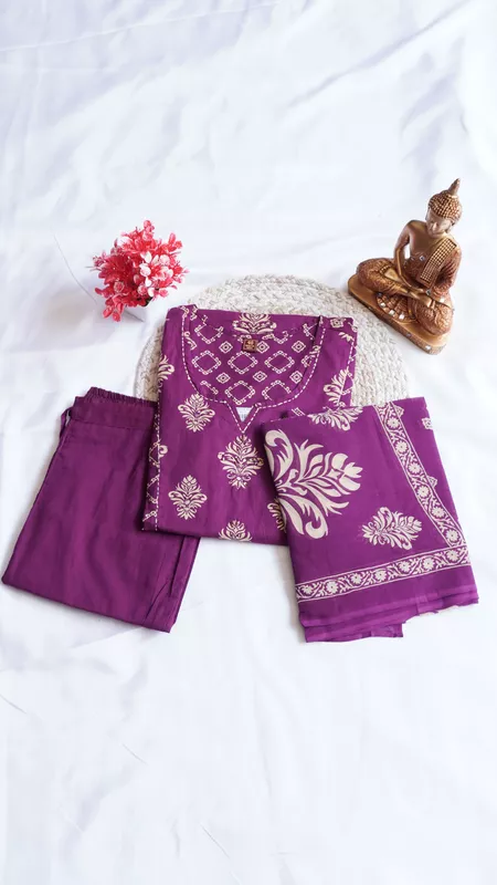 Magenta Jaipur Cotton 3 Piece Set