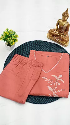 Flex Cotton Co-ord Set – Sand Beige, Peach Pink & Lavender