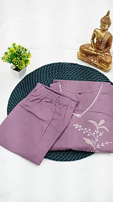 Flex Cotton Co-ord Set – Sand Beige, Peach Pink & Lavender
