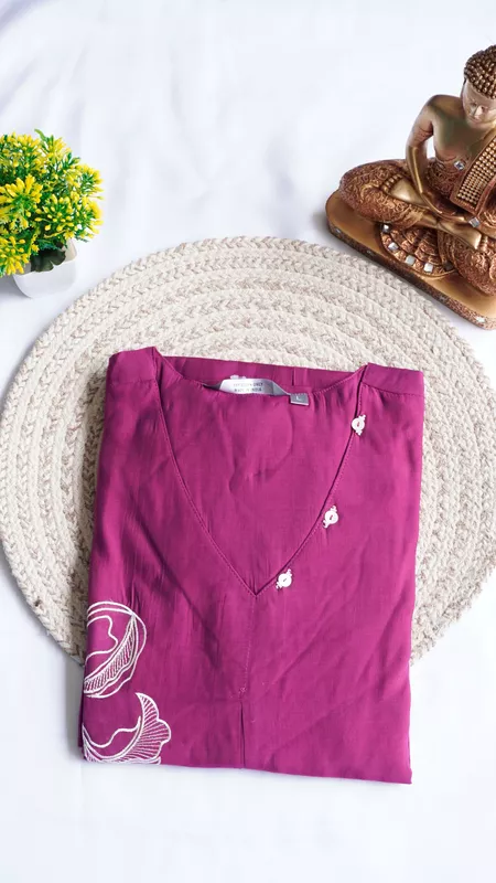 Chanderi Fancy Kurti – Pink & Olive Green