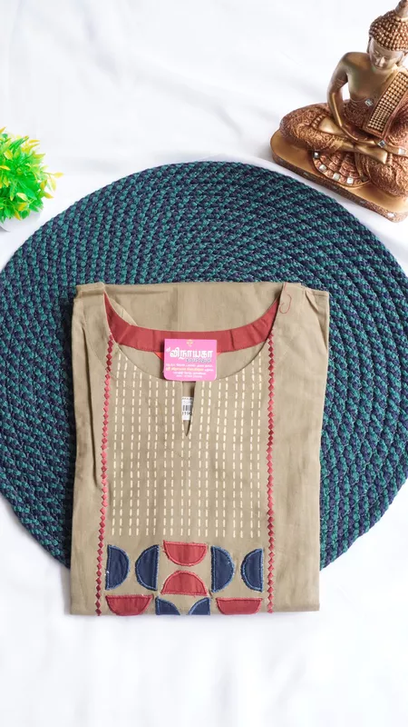 Pure Cotton Regular Kurti – Sand Beige