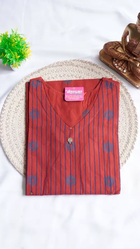 Pure Cotton Regular Kurti – Brick Red