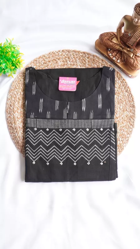 Pure Cotton Regular Kurti – Black
