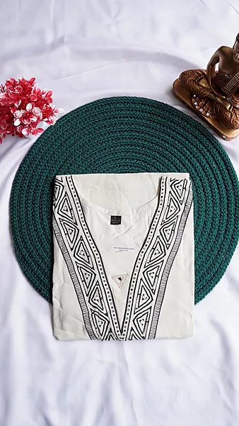Rayon Fancy Kurti – Cream