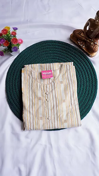Pure Cotton Regular Kurti – Cream