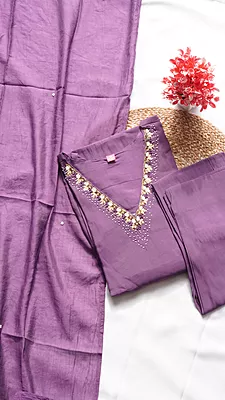 3PCS Fancy Function Wear Set – Lavender, Brick Red, Peacock Blue & Olive Green