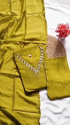 3PCS Fancy Function Wear Set – Lavender, Brick Red, Peacock Blue & Olive Green