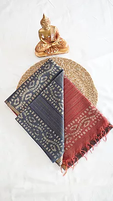 Baswada Cotton with Batik Print Fancy Saree – Design 11