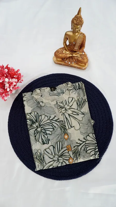 Vertigan Fancy Kurti – Cream with Green