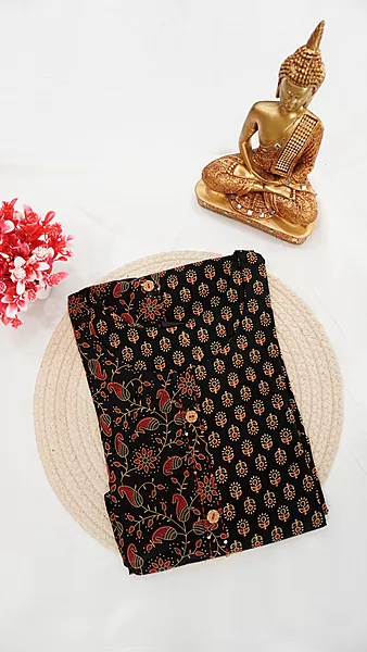 Pure Cotton Fancy Kurti – Black