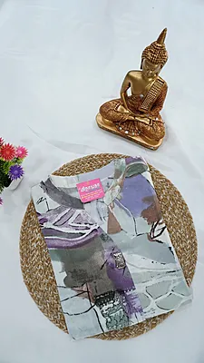 Soft Krush Fabric Fancy Kurti – Cream Contrast Collection