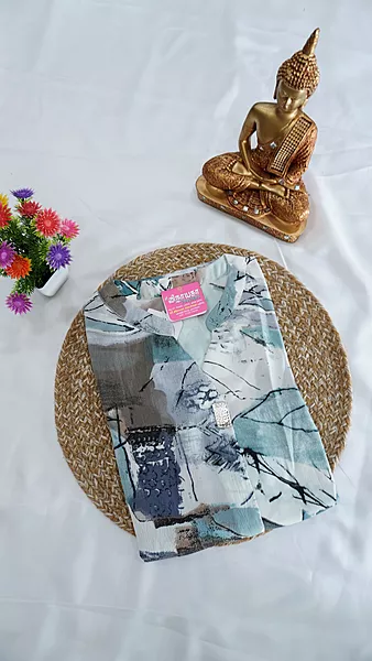 Soft Krush Fabric Fancy Kurti – Cream Contrast Collection