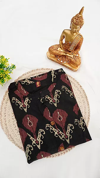 Cotton Fancy Kurtis– Black