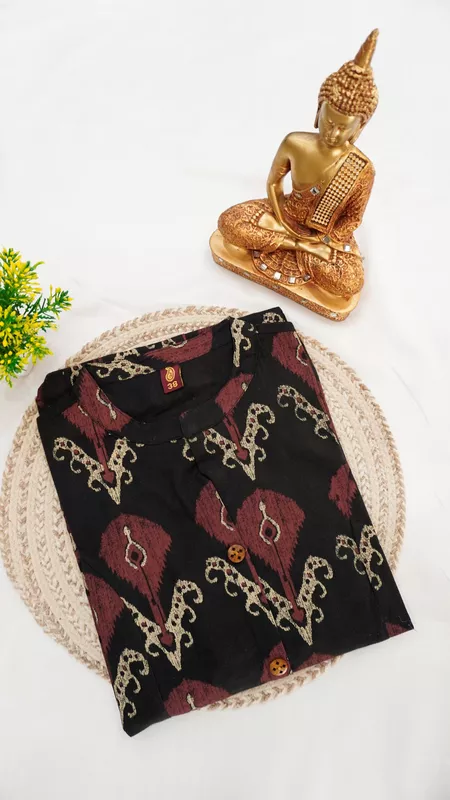 Cotton Fancy Kurtis– Black