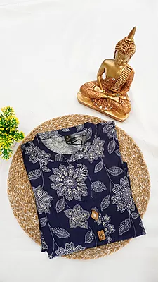 Vertigan Fancy Kurti – Wine & Navy Collection