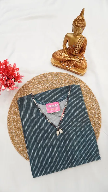 Linen Cotton Fancy Kurti – Blue & Green