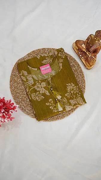 Vertigan Fancy Kurti – Mehendi Green – Design 02