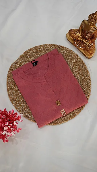 Popcorn Fabric Fancy Kurti – Onion Pink