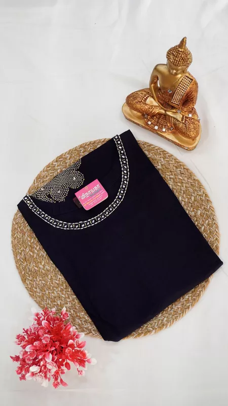 Rayon Fancy Kurti – Navy Blue