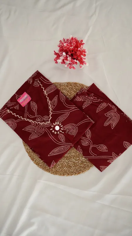 Cotton Fancy Co-ord Set – Maroon, Wine & Navy