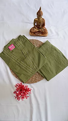 Cotton Fancy Co-ord Set – Onion Pink & Light Olive Green